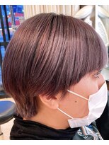 マニス(manis) マッシュショート艶々髪ブリーチペールパープル