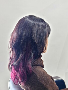 アフレッシュヘアー(afresh hair) 濃いピンクインナーカラー