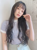 ルービック 梅田茶屋町(Rubik)&nbsp;ブルーブラック/ミニウルフシースルー前髪ワンホン韓国