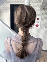 編みおろし　玉ねぎヘア　お呼ばれヘア　パーティーヘア