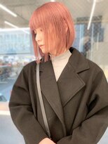 ランテルディ 渋谷(LANTERDIT) 切りっぱなしボブ　ハイトーン　シアーピンク　透明感カラー