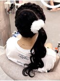サイドポニー【クランソア】ヘアメ/ヘアメ/心斎橋ヘアセット