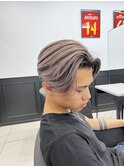 メンズバレイヤージュセンターパートツーブロックハイトーン