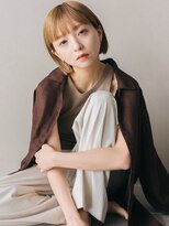 ミット バイ ツリー 吉祥寺(mit by tree) ホワイトブロンドブリーチ切りっぱなしボブミルクティ-カラー