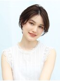 お悩み改善奥行きショート大人可愛いボブベージュブラウン