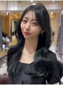 韓国ヘア 2wayバング 顔まわりカットNo.1 レイヤー グレージュ