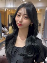 コート 表参道(Cote)&nbsp;韓国ヘア 2wayバング 顔まわりカットNo.1 レイヤー グレージュ