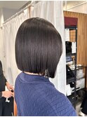 ホワイトグレージュミニウルフデジタルパーマチェリーブラウン