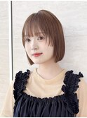 くびれヘア/アプリコットオレンジ/ボブ/髪質改善/縮毛矯正/池袋
