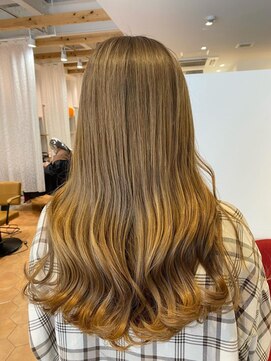 ルルバイアズール 草加店(LULU by azule) ダブルカラー，ミルクティーベージュ，，ツヤカラー【草加】