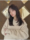 ブリーチなしチョコレートラベンダーケアカラーレイヤーミディ