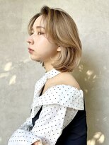 メゾンドイギー(MAISON de IGGY)&nbsp;似合わせカット内巻き大人ガーリーくびれボブ透明感ベージュ