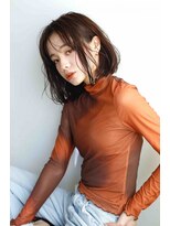 ムウ 難波(MOU)&nbsp;ボブクールショート前髪イメチェンピンクベージュ30代40代50代