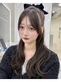 ミディアムレイヤーカット/髪質改善/韓国/前髪/新宿/ブリーチ