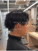 メンズカットツイストスパイラルパーマニュアンスパーマショート