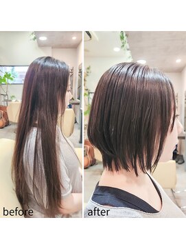 コモレビ(ko.mo.re.bi) ヘアドネーション×自然な縮毛矯正ボブ