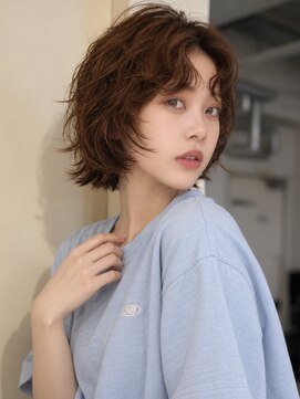 ノラ シブヤ(NORA) 小顔ミディアムパーマミディアムデジタルパーマボブパーマ前髪