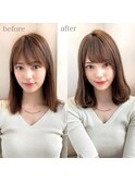 20代30代40代◎エギョモリ２wayバング小顔矯正立体カット