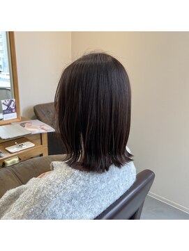 アンクル(ancre) 艶髪ストレート×外はねボブ×ダークブラウン×髪質改善【広島】