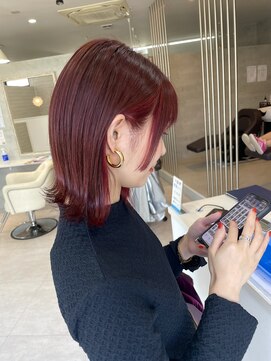 シャルムヘアー(charme hair) ワインレッド×姫カット