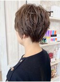 福山市Caaryゆるふわパーマ夏立体ショートスタイル30代40代50代