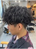 波巻きスパイラルパーマツイストパーマメンズマッシュパーマ