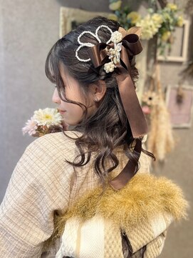 バサラ 大阪梅田店(VASARA) 着物　推し活　へアセット　ゆるふわ　ハーフアップ　大阪