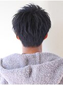 メンズショートツーブロックニュアンスカールマッシュ