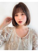 内巻きボブ大人可愛いボブぱっつん前髪２０代３０代４０代５０代