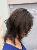 冬の大人可愛い◎小顔くびれボブグレージュ×透明感カラー