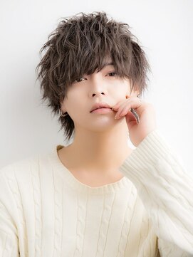 ヴェイン 渋谷(vain) ツイストスパイラルパーマメンズウルフヘアダークアッシュk