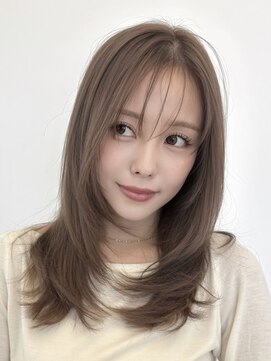 ルージュシー 堀江(RU10C) レイヤーカット/ブリーチなしダブルカラー/ベージュ　AI未使用