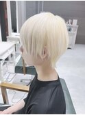 メンズウルフホワイトブロンド/ハイトーン