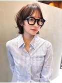 ミルクグレージュ/くびれレイヤーボブ/韓国巻き/顔周りカット