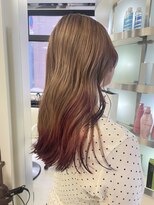 プランタン フォー ヘアー(printemps FOR HAIR)&nbsp;三本木担当モデル様/ミルクティーベージュ/エンドカラーレッド