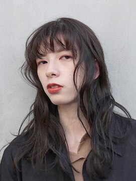 シーム(SEAM) ゆるロングの透けグレーブラックカラー