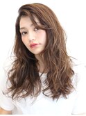 デジタルパーマでモカベージュフリンジウェーブ