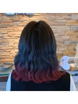 ネオヘアー 曳舟店(NEO Hair) 【裾カラー】グレージュ×レッド（曳舟）
