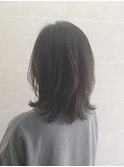 外ハネミディ×ポイントカラー石黒聡子