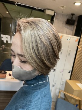 ラフ 難波店(LAFF) #黒髪#ボブルフ#ネビージュ#小顔#ワンレン