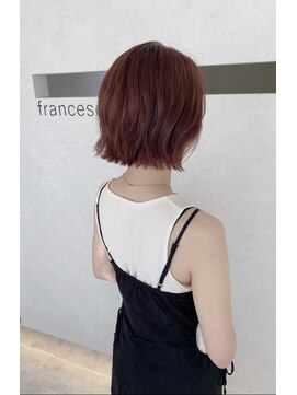 フランチェスカドット(francesca.) カシスピンク×切りっぱなしボブ【竹中慎治】梅田