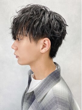 ラックスビー スカイ 大阪梅田店(LUXBE SKY) ソフト波巻きパーマ/メンズ/ツーブロック