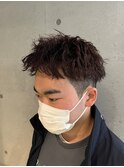 メンズショートアップバングメンズソフトツイストパーマ