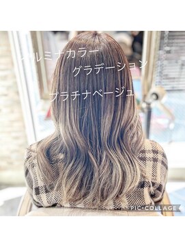 ヘアリゾートガーデンカルム(Hair Resort Garden CALM) バレイヤージュ×プラチナベージュ