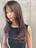 エウペ 渋谷(WEUPE)&nbsp;斜めバング/グレージュカラー/デザインカラー/シルキーベージュ