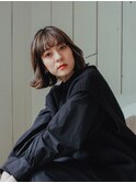 ナチュラル外はねミディスタイル20代/30代/40代/庭瀬