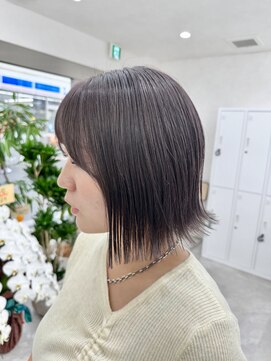 セイル(Sail) ラベンダーグレージュ×切りっぱなしボブ[淡路駅]