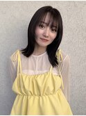 大人可愛い顔周りレイヤーミディアム/艶髪ショコラカラー
