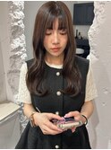 レイヤーカットピンクベージュ結婚式ヘア酸性ストレート