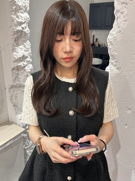 アルコイリスバイドールヘアー(ARCOIRIS by Dollhair) レイヤーカットピンクベージュ結婚式ヘア酸性ストレート